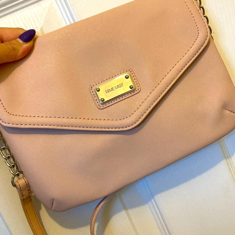 Nine West Baby Pink & Silver Shoulder Bag